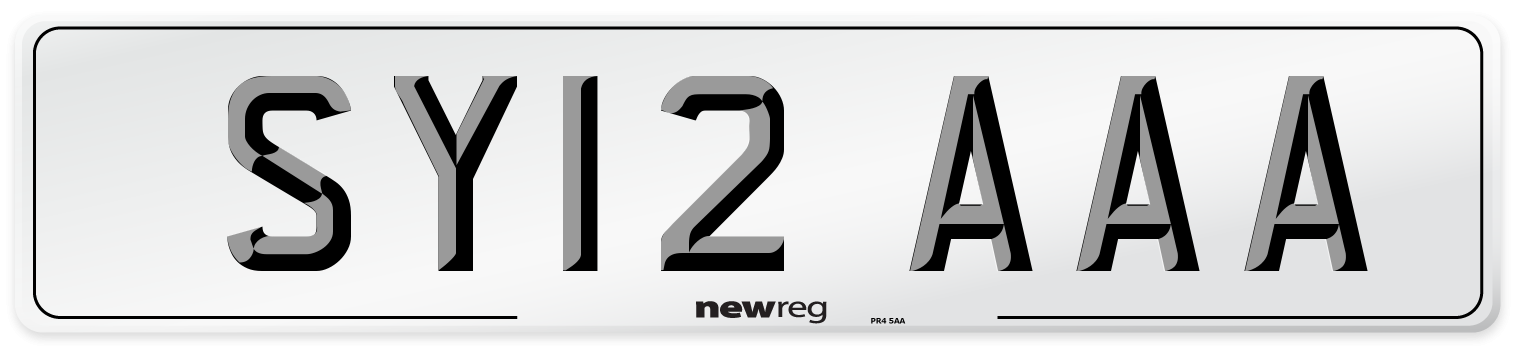 SY12 AAA Number Plate from New Reg